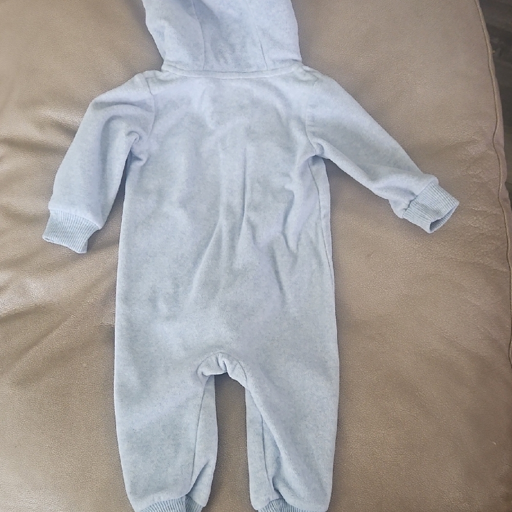 Carter's Blue Footies One Piece with Full-Length Zipper - Picture 4 of 4